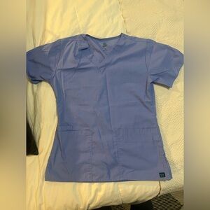 V-Neck Blue Scrub Top (size xs)
